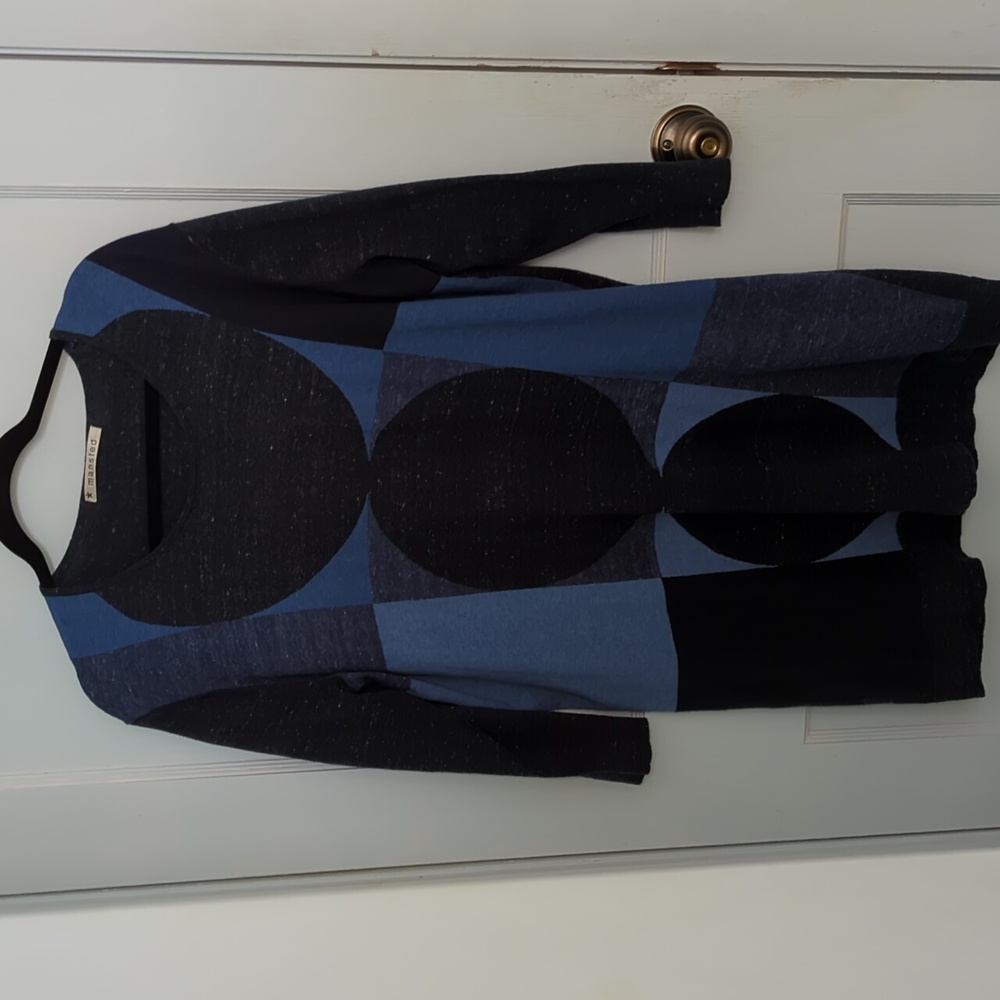 Mansted Sz XL Shades of Blue and Gray Soft Knit Dress High Quality Brand